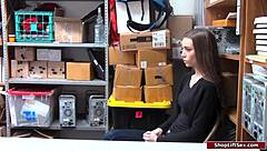 Teen babe fucked by officer for stealing in office