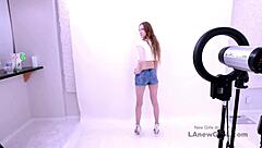 长腿金发模特面试被大屌试镜