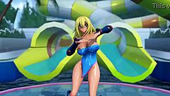 Dark magician girl from Yu-Gi-Oh in hentai action with big tits!