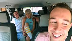 rideshare girl turns into a spitroast cumslut