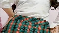 Her wet ass orgasm after school