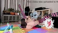 Fursuiter Girl Fucked By Huge Bad Dragon Dildo!
