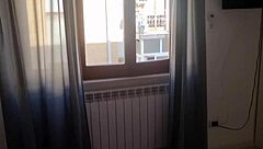 Tanned amateur rides huge cock barefoot in bedroom, neighbors watch crazy group action