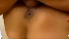 After the staircase striptease this nasty but sexy blonde got fucked hard on the couch