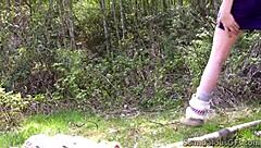 Blonde Girlfriend Blows Boyfriend's Big Cock Outdoors. Dare To Watch?