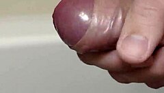 Homemade Solo Cock Cums in Slow Motion Close Up