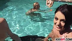 best friends throwing a pool party with hardcore fun