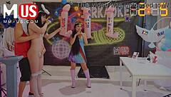 Whitney Wright and Leo Vice play jerkaoke games