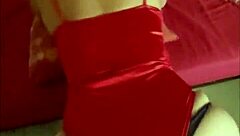 2250 vert - french amateur red satin body suit satin lingerie pussy fucking dirty talk