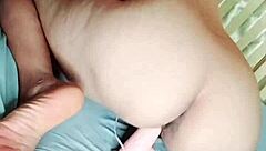 Intense homemade solo session with huge dildo for powerful orgasm