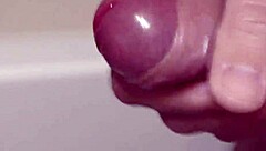 Homemade Solo Cock Cums in Slow Motion Close Up
