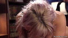 Young guy ties up busty milf for rough fun