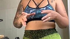 married woman records cooking videos but really wants to show swollen pussy