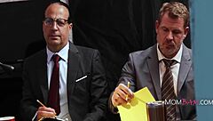 Powerful nympho milf tells cops, 'Fuck me now!' during interrogation