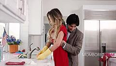 wife cleans while getting bred intensely