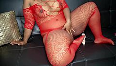 ebony woman feels unsatisfied and uses her toy for relief