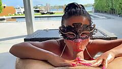 oiled up blowjob by the pool, so hot! 🔥