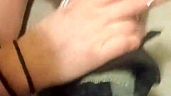 my friend is having fun stepping on and trashing my sneakers with her feet