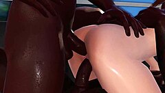 Petite teen double-penetrated at beach intensely!