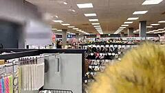 handjob with spit in store, super risky!