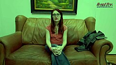 Horny nerdy ginger dezi rae says, finger my pussy and let me deepthroat your cock.