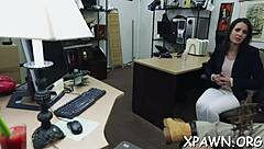 sexy harlot fucks in shop without shying away