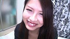 Shaved Japanese beauty gets picked up for steamy action