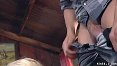 Helpless saloon maid tied up for rough anal assfucking. Submission in hardcore bondage fetish.