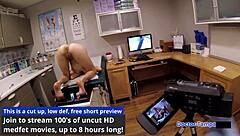 Ava siren spreads in latex gloves for behind the scenes hospital check