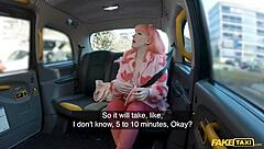 Hell yeah! Pink-haired babe gets creampied in fake taxi!