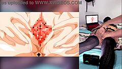 Latina Slut Reacts to Hentai Blowjobs and Shows Big Ass