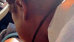 she takes big black cock cum in mouth in car