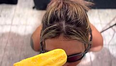 I tricked my half-sister into testing flavors, bet you cum in a minute watching her lick cock