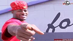 Busty Brunette Takes BBC Cumshot On Her Silicone Tits