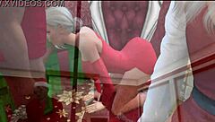 sabrina carpenter, dressed as bunny, gets bent over for christmas group doggystyle with monster cocks