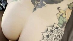 petite busty teen dominated by muscular man in reality scene.