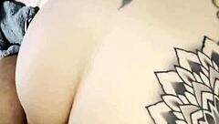 petite busty teen dominated by muscular man in reality scene.