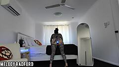 Watch this milf try on bikini with led butt plug!