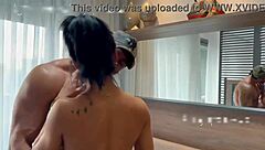 I took the gym trainer home and rode his big cock for the first time.