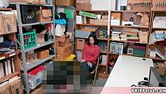 petite teen shoplifter gets caught and fucked by mall cop