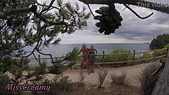 Dick Flash Shock - French Girl Helps Me Cum on Beach Path!