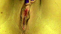 I see this perfect blonde amateur flash and use dildo nervously