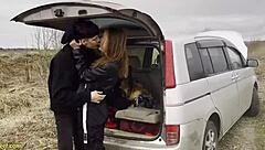 Real Teen Couple Fucks Wild in the Car