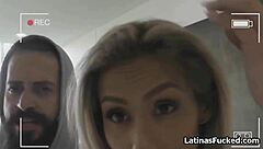 busty latina gets fucked in white lingerie