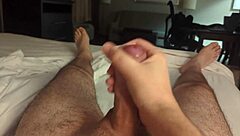 Watch amateur guys jerk off in the bathroom and cum close up