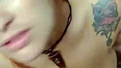 Teasing blowjob on big cock in the forest leads to cum on tits.