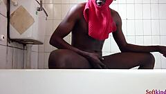 white skin bbw moans during quickie blowjob and cum on ass.