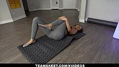 asian alexia anders on knees sucking monster cock for cum in mouth facial