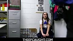 tiny teen shoplifter caught by guard after finding dildo with sera ryder tommy gunn