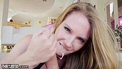 I throated the blonde babe's sloppy blowjob